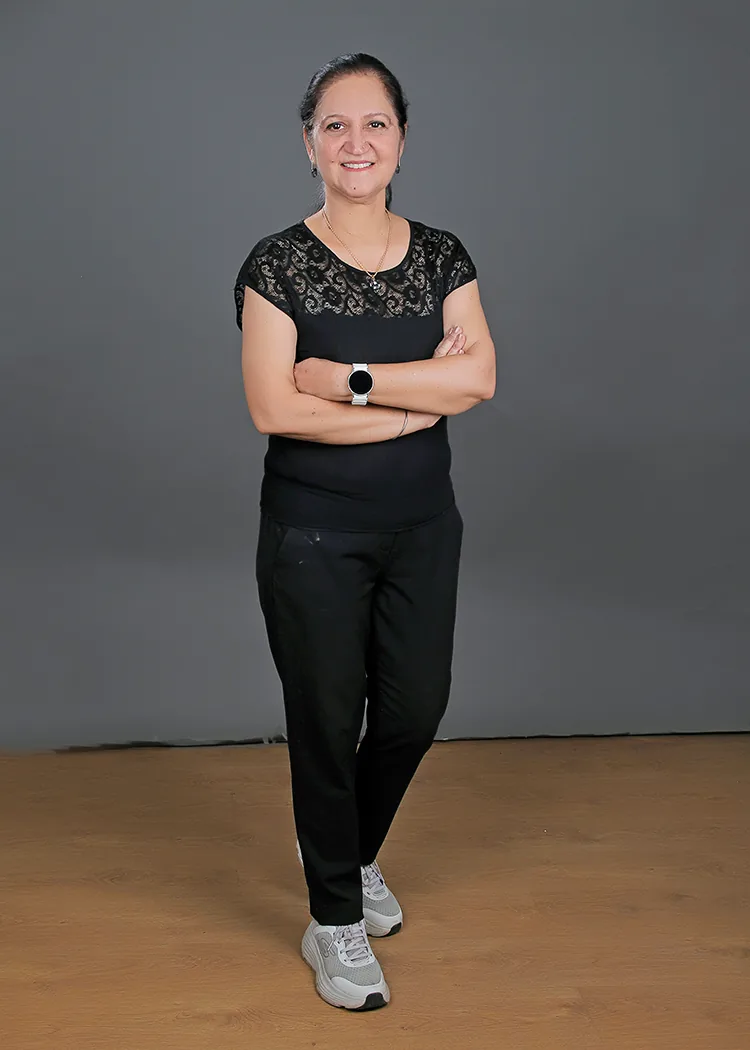 Dr Preeti Sidhu in fitness-focused attire