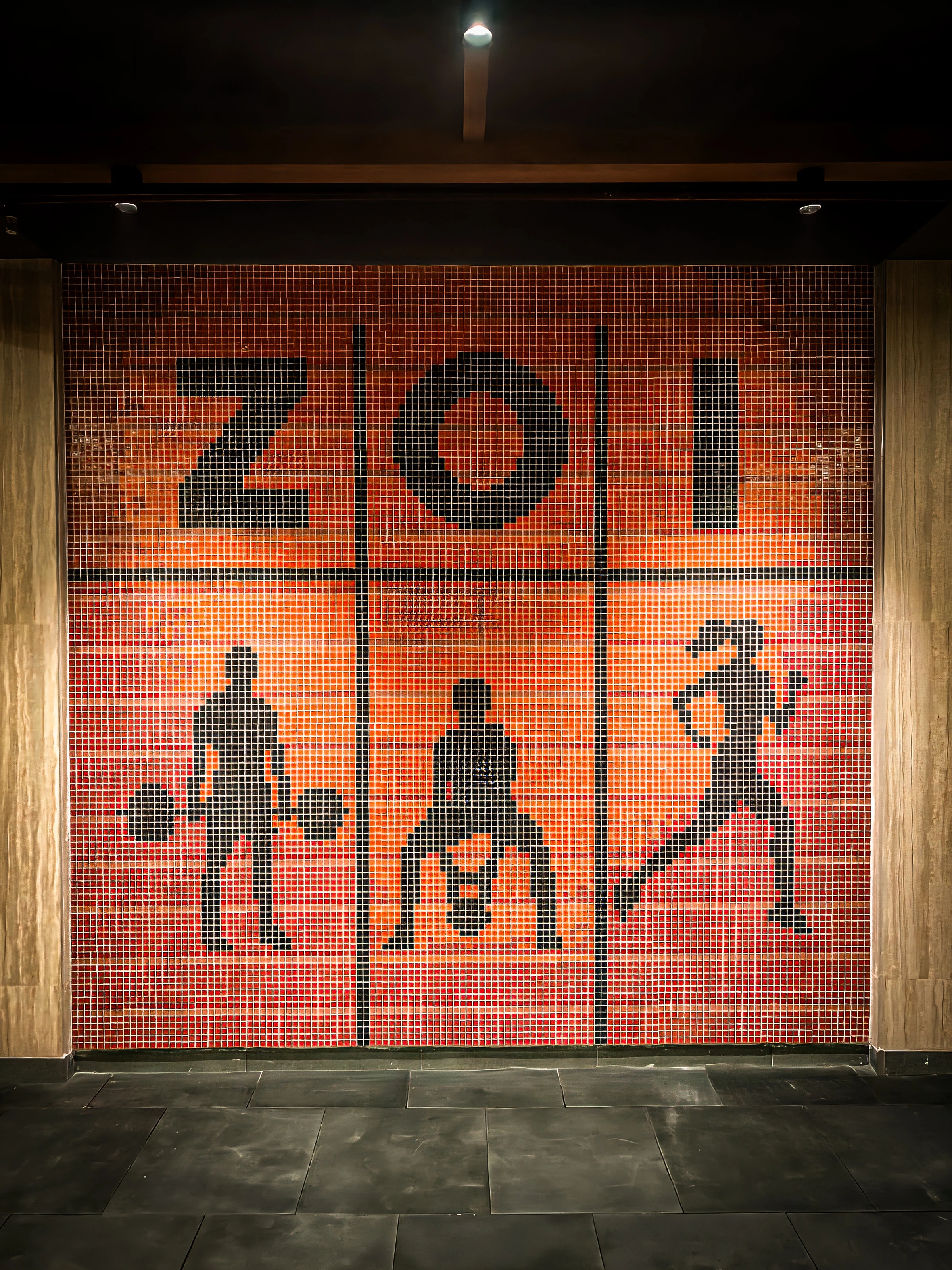 ZOI mosaic brand wall inside the Bathinda gym
